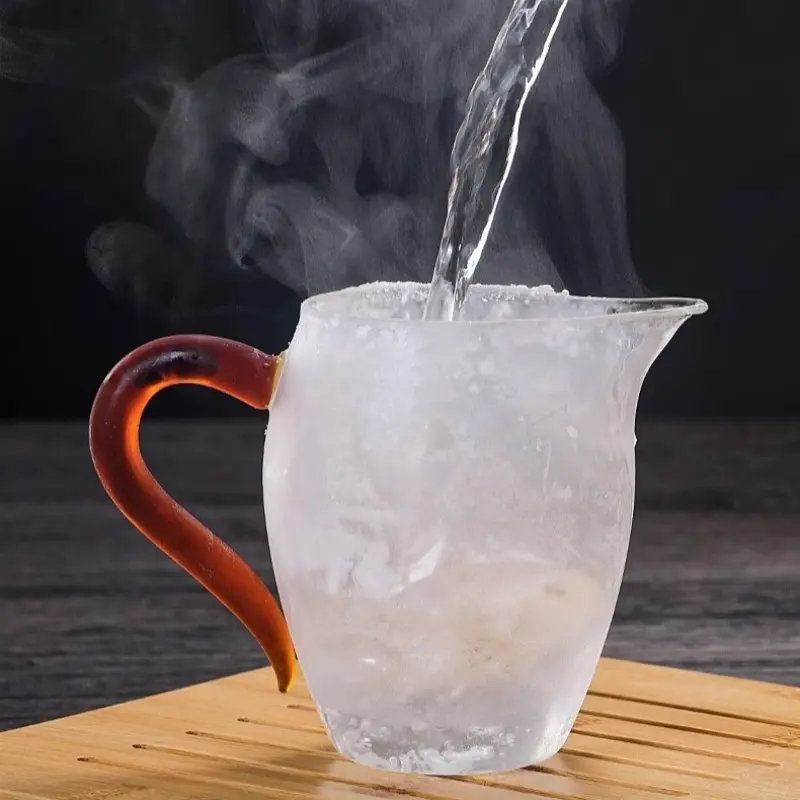 350ml Heat-resisting Clear Glass Tea Pot with Colorful Handle Fair Cup with Infuser Puer Tea Brewing Kettle Pu Erh Pots Teapots