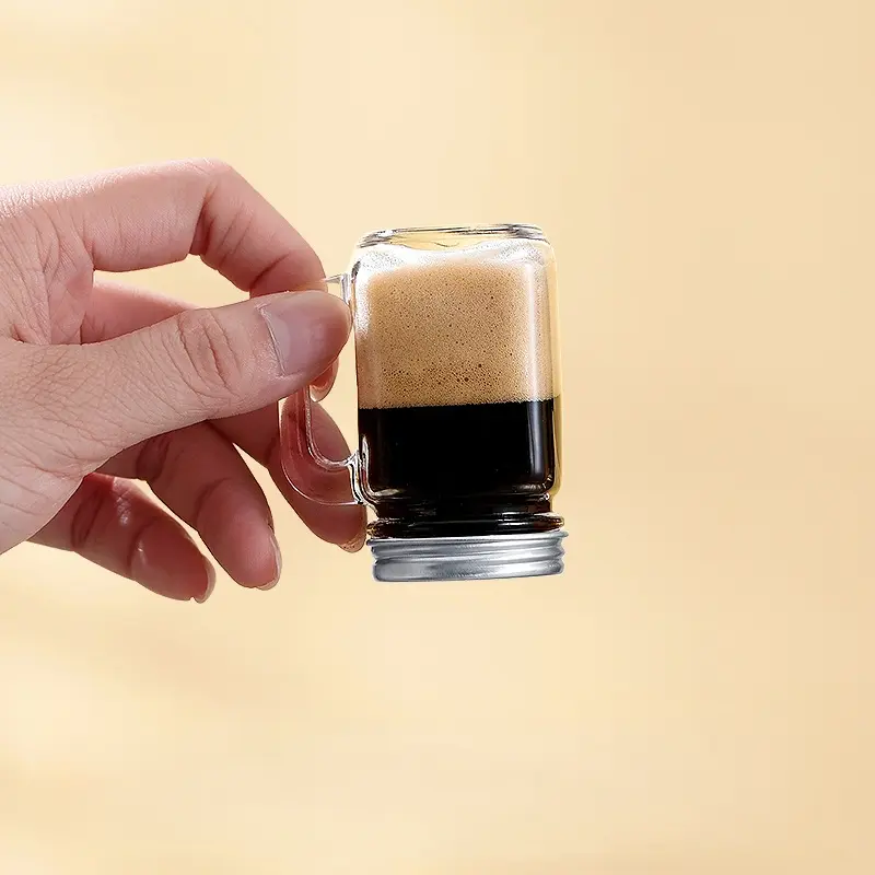 10pcs Espresso Bottling Can, Mini Mason Jar for Jam Honey, Portable Transparent Sealed Liquid Small Glass Bottling Bottle