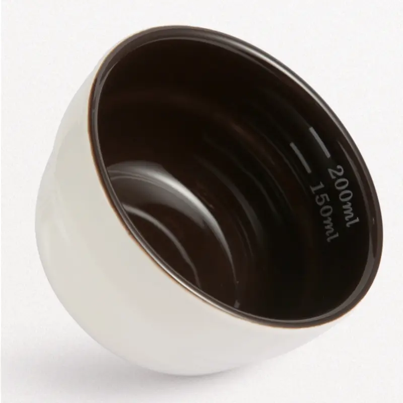 200ml Coffee Cup Thickened Ceramic Measuring Bowl Heat Resistant U Cupping Cup with Spoon Espresso Measuring Cup with Scale
