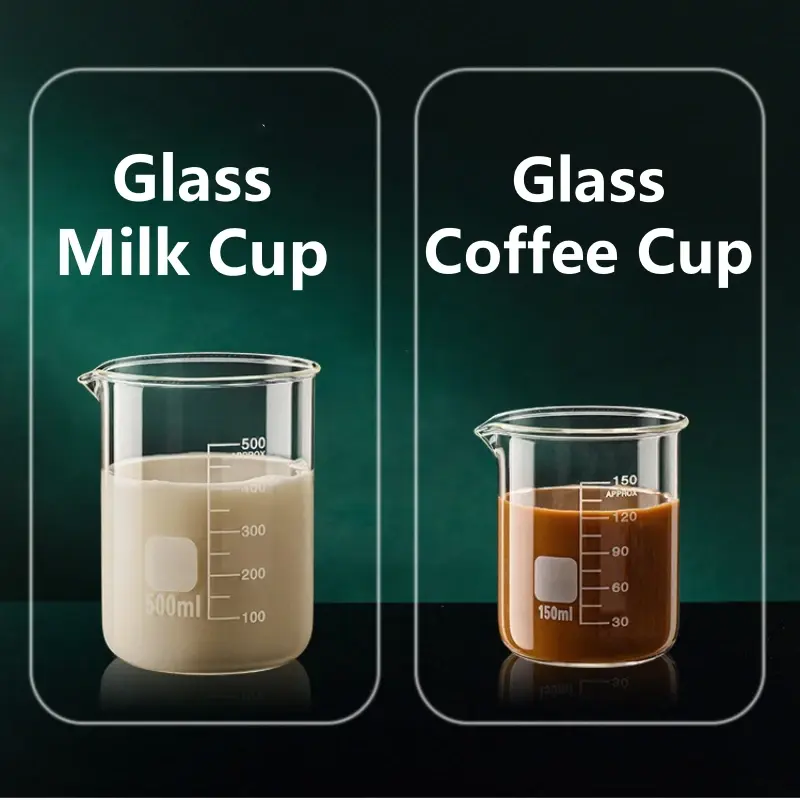 50-1000ml Combination Set High Borosilicate Glass Measuring Cup Clear Scale Cup Laboratory Beaker Kitchen Baking Measuring Mugs