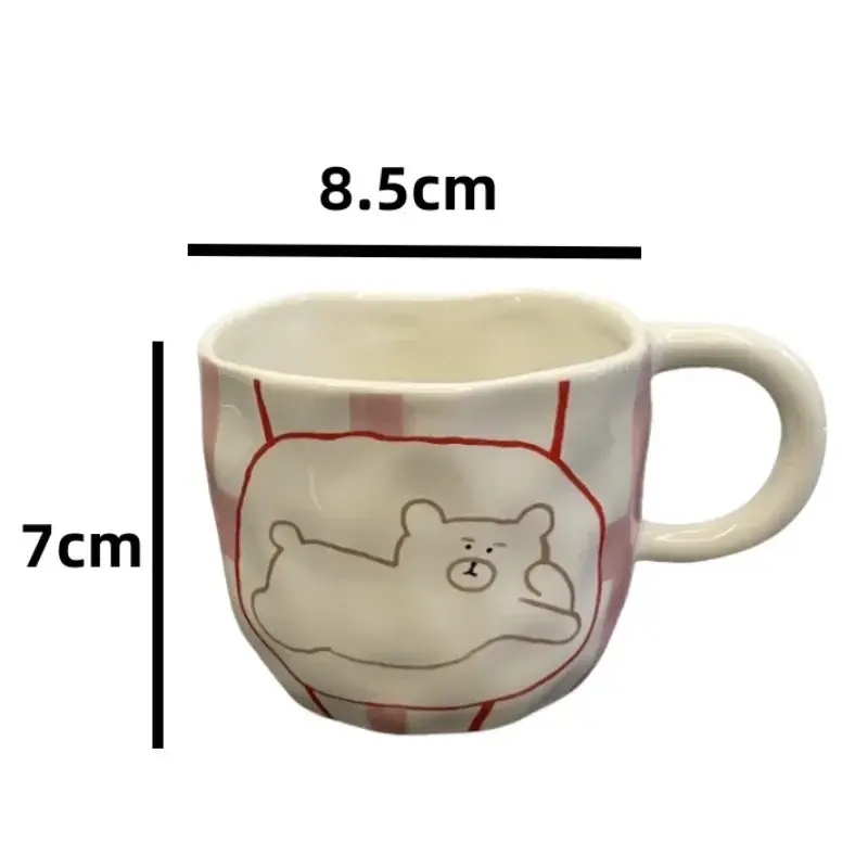 250ML Creative Hand Pinched Irregular Flower Ceramic mug Handmade Coffee Cup Breakfast Milk Afternoon tea cups Korean Style Mugs