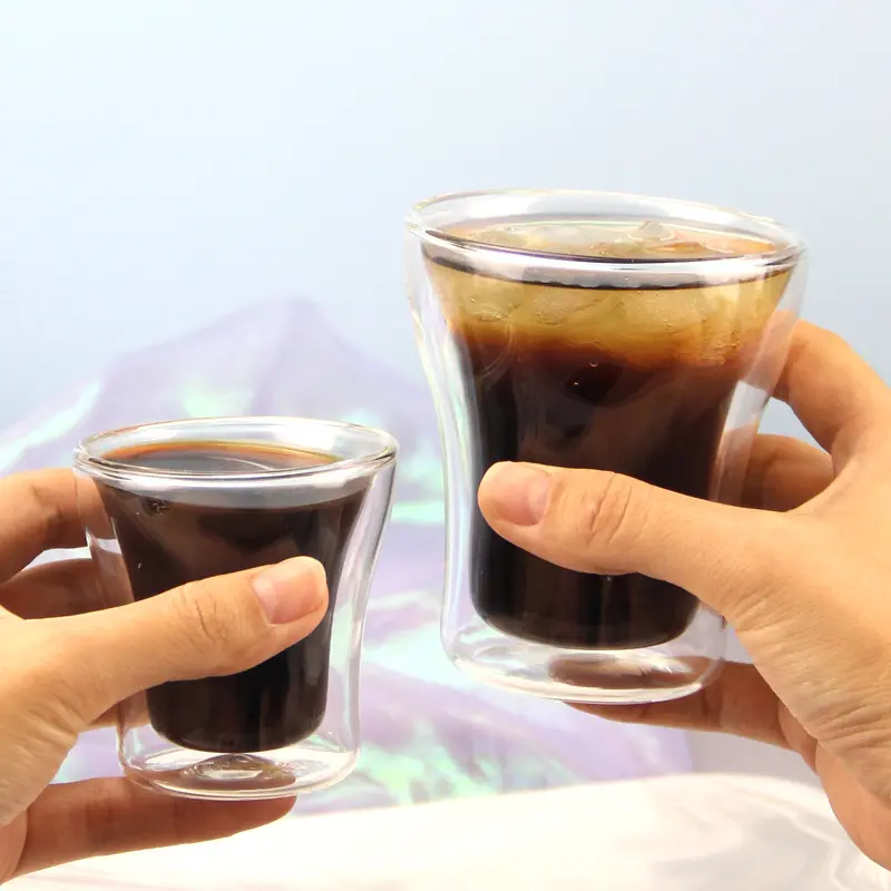 100/200/250ml Double Wall Glass Cup Durable Heat Resistant Beer Wine Cocktail Thermal Tea Milk Drink Mug for Home Coffee Cup