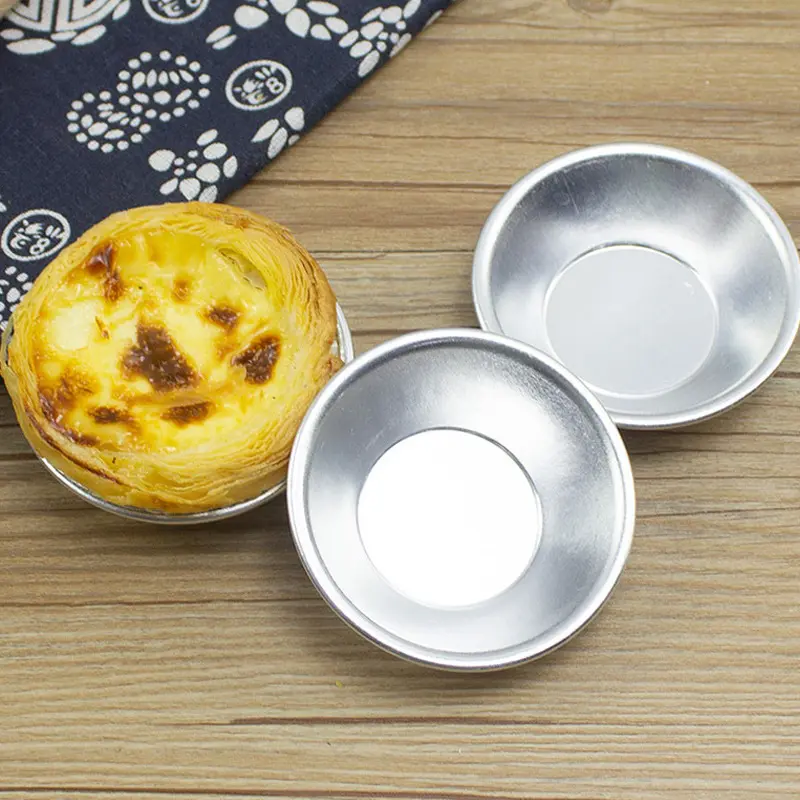25Pcs Egg Tart Aluminum Cupcake Cookie Mold Mould Tin Baking Pan Reusable Non-stick Mold Pudding Jelly Mold Muffin Baking Cup