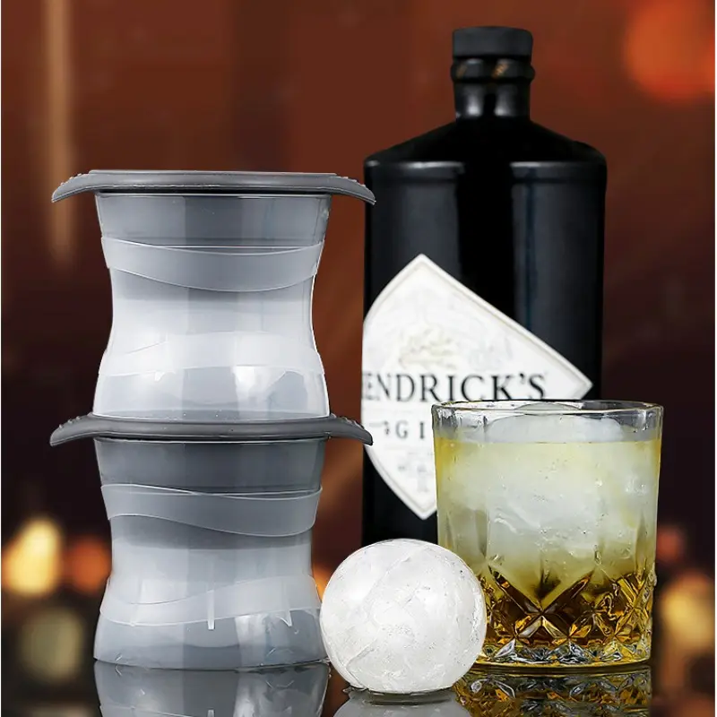 6/3pcs Silicone Ice Maker Food Grade Sphere Ice Mold Stackable Slow Melting Ice Ball for Whiskey Quick Freezer Kitchen Gadgets
