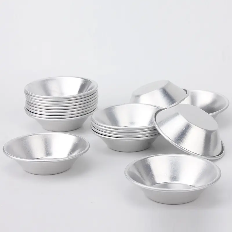 25Pcs Egg Tart Aluminum Cupcake Cookie Mold Mould Tin Baking Pan Reusable Non-stick Mold Pudding Jelly Mold Muffin Baking Cup