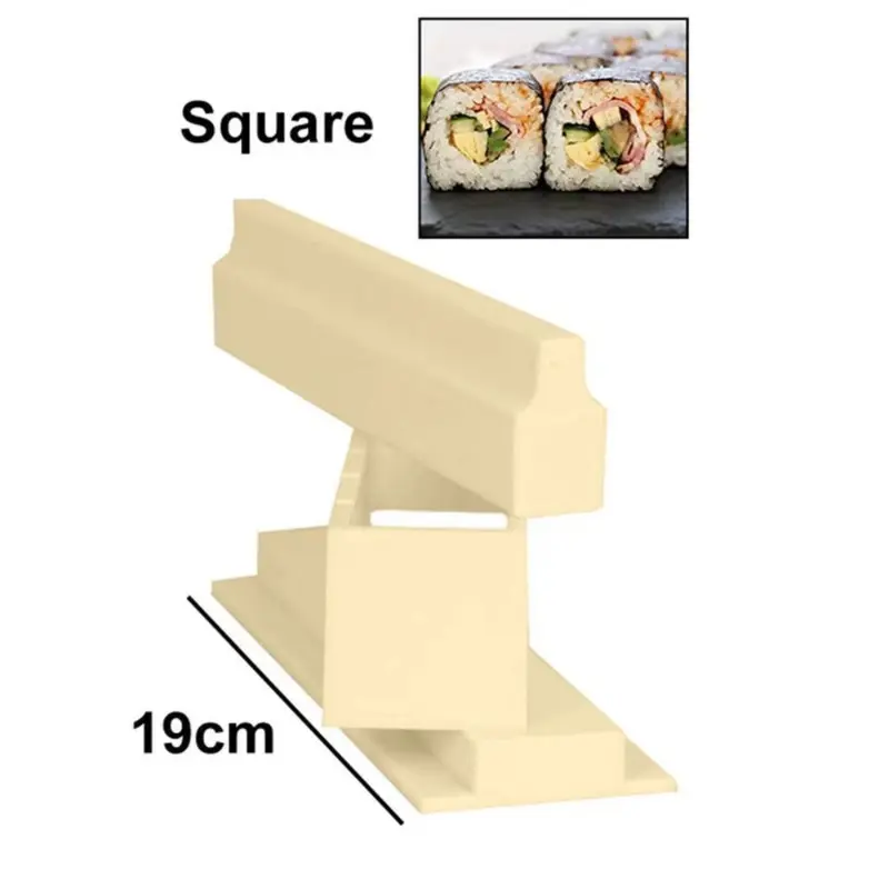 DIY Sushi Making Kit Plastic Kimbap Sushi Rolls Mold Round Square Heart-shaped Sushi Multifunctional Making Tools Cake Roll Mold