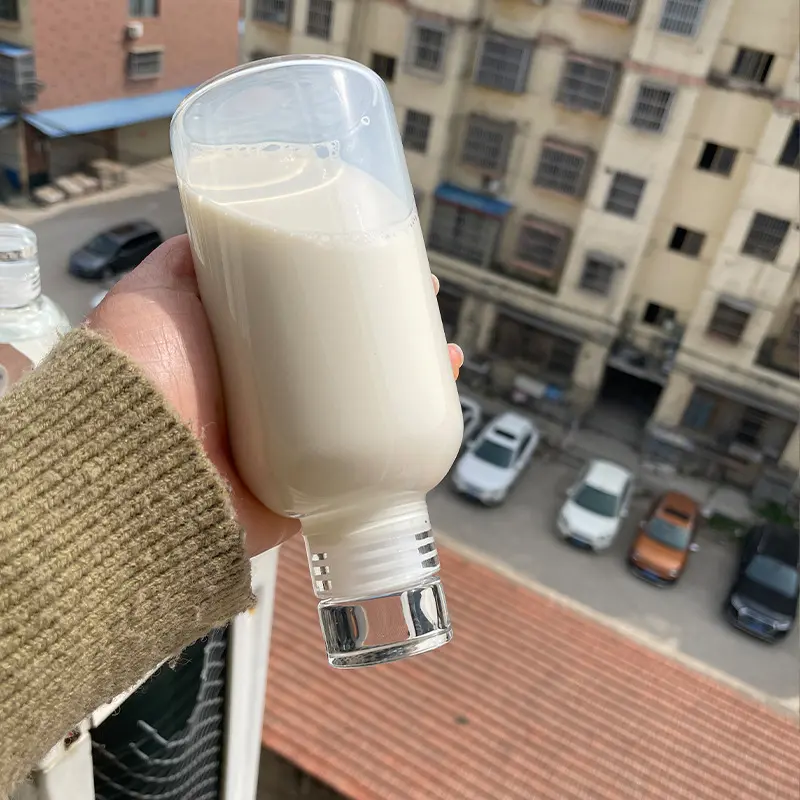300ml Elegant Leakproof Water Bottle with Time Scale Stay Hydrated Daily Lightweight & Portable Transparent Milk Juice Cup
