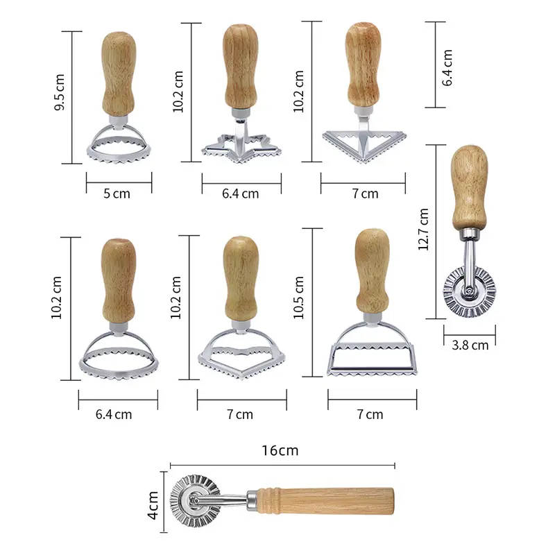 Ravioli Cutter Set Pasta Press Kit Ravioli Maker Mold Stamp Pastry Cake Mold Household Pancake Cutter Wheel Knife Baking Tool