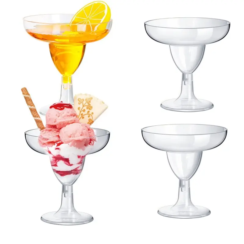 40Pcs Transparent Champagne Glasses Clear Plastic Martini Glasses Disposable Whiskey Cups Cocktail Cups for Wedding Party Bars