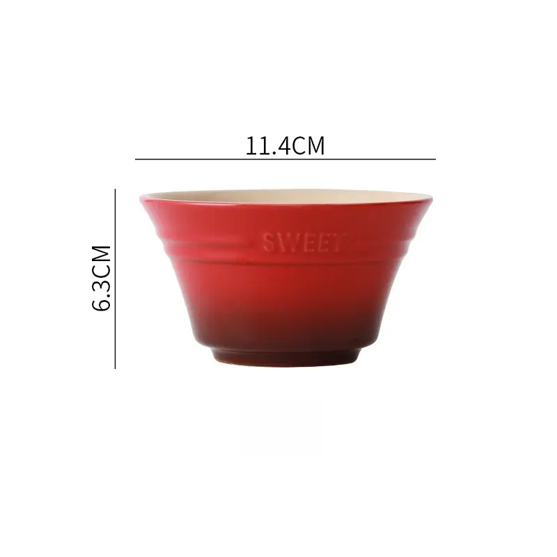 300ML Rainbow Gradient Color Dishes Rice Bowl Tableware Japanese Ramen Bowls Kitchen Dessert Salad Steamed Egg Bowl Tableware