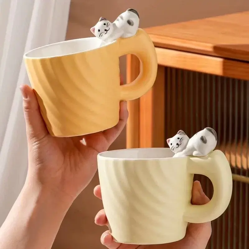 Ceramic Mug Creative Cartoon Cat Cute Cup Children's Milk Breakfast Home Office Coffee Mug Gift Frends Drinkware Tea Cup