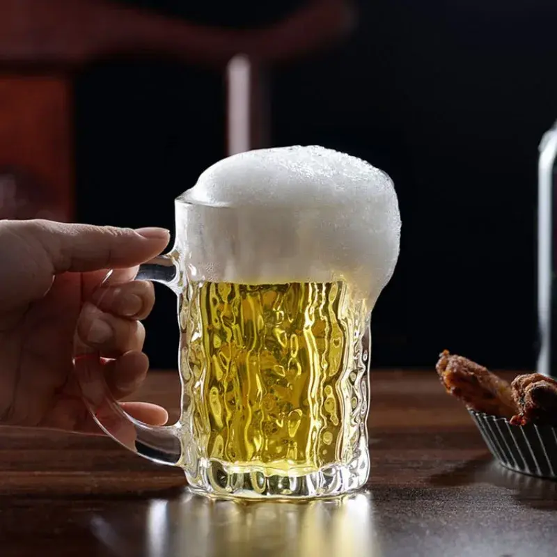 High-capacity Glass Beer Cup Milk Coffee Juice Water Cup Barware Drinkware for Home Party Bar Karaoke Transparent Durable Cup