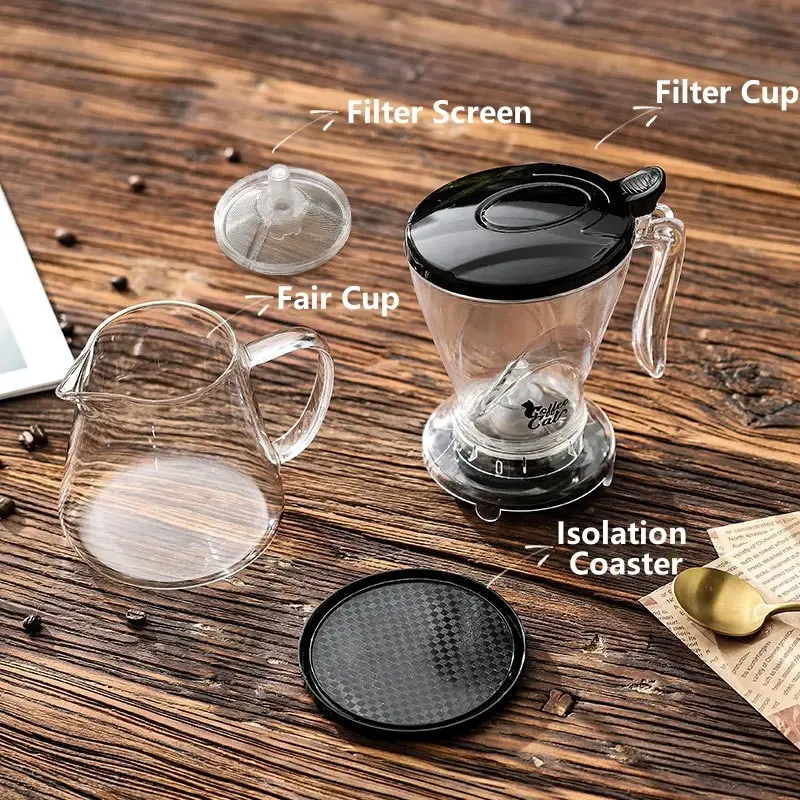 1Set Coffee Filter Soak Hand Brewing Coffee Set Smart Cup Filter Brewing Pot Coffee Maker Drinkwareespr Espresso Accessories