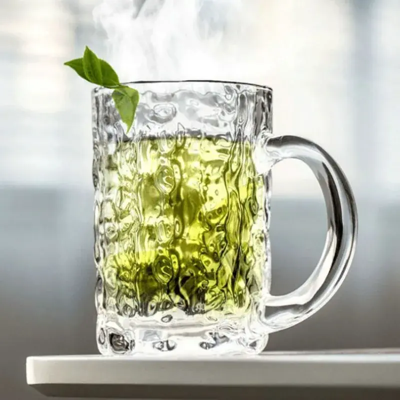 High-capacity Glass Beer Cup Milk Coffee Juice Water Cup Barware Drinkware for Home Party Bar Karaoke Transparent Durable Cup