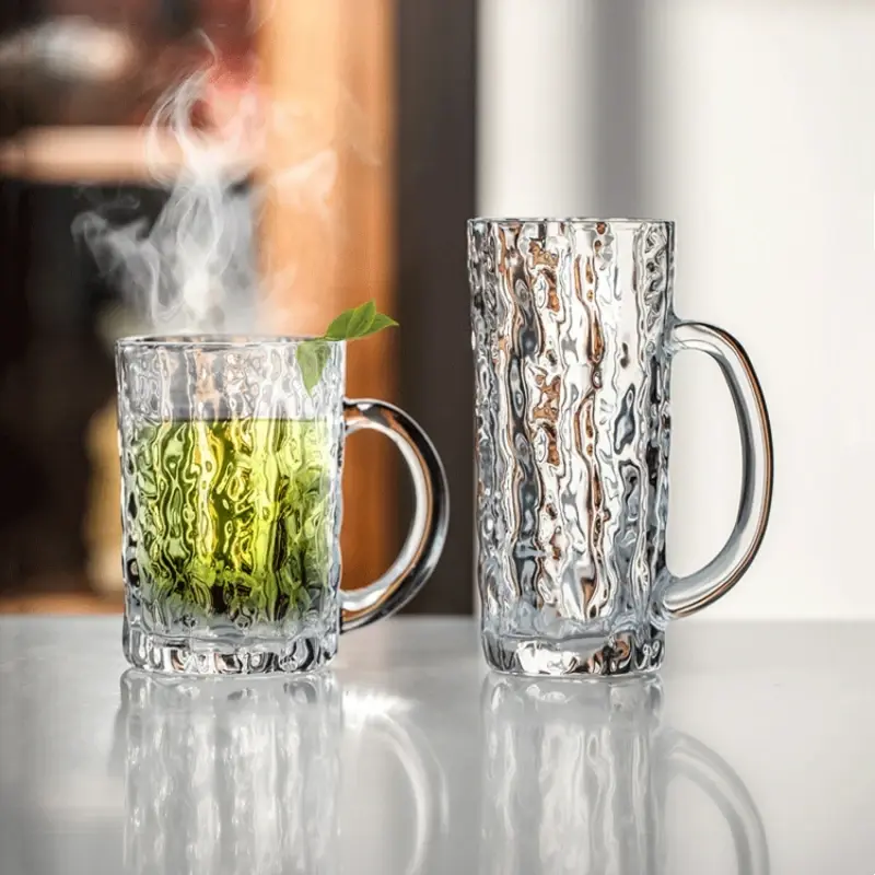 High-capacity Glass Beer Cup Milk Coffee Juice Water Cup Barware Drinkware for Home Party Bar Karaoke Transparent Durable Cup
