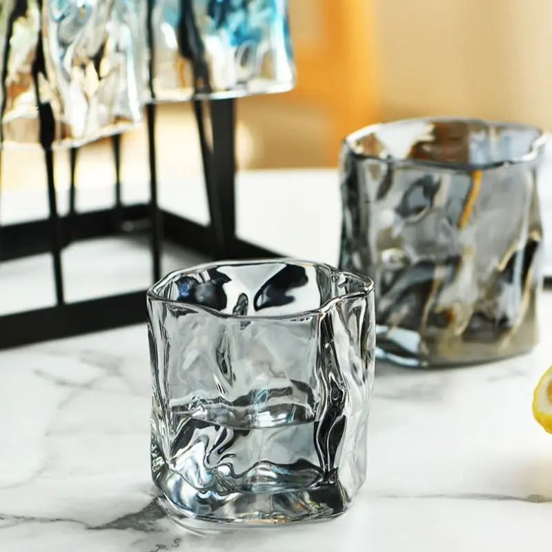 1pc 200ML Premium Whisky Glasses An Irregular Twisting Beer Glass Cup Ideal Scotch Bourbon Stylish Home Decor and Gift for Men