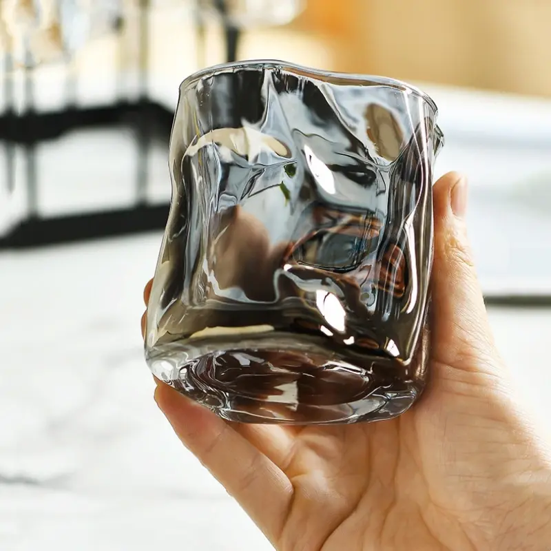 1pc 200ML Premium Whisky Glasses An Irregular Twisting Beer Glass Cup Ideal Scotch Bourbon Stylish Home Decor and Gift for Men