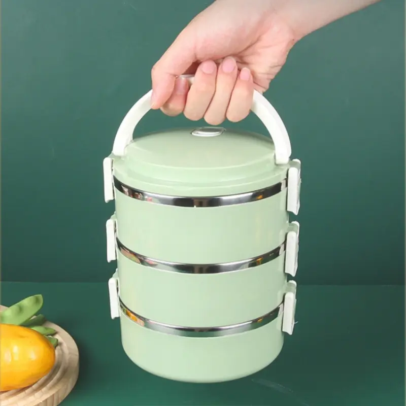 3 Layers Portable Stainless Steel Thermal Lunch Box Multi-Purpose Microwave Bento Box With Lids Leakproof Food Container Box