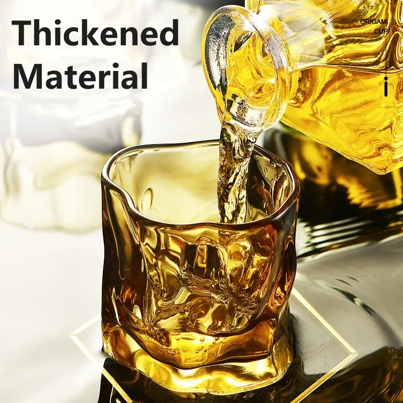 1pc 200ML Premium Whisky Glasses An Irregular Twisting Beer Glass Cup Ideal Scotch Bourbon Stylish Home Decor and Gift for Men