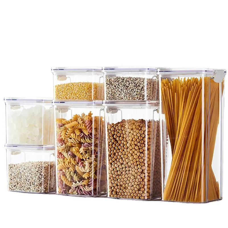 460-1800ml Kitchen Sealed Jar Stackable Food Storage Box Multigrain Tank Bottle Cereal Candy Dried Fruit Tea Storage Containers
