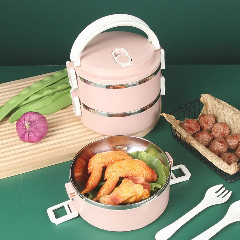 3 Layers Portable Stainless Steel Thermal Lunch Box Multi-Purpose Microwave Bento Box With Lids Leakproof Food Container Box