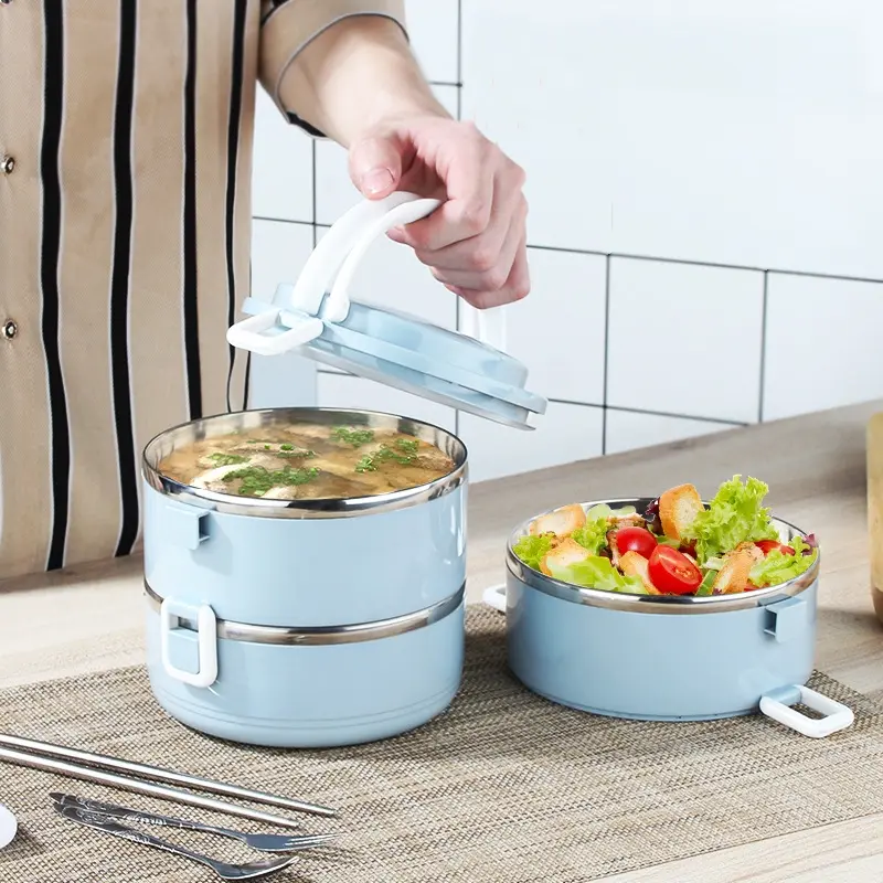 3 Layers Portable Stainless Steel Thermal Lunch Box Multi-Purpose Microwave Bento Box With Lids Leakproof Food Container Box