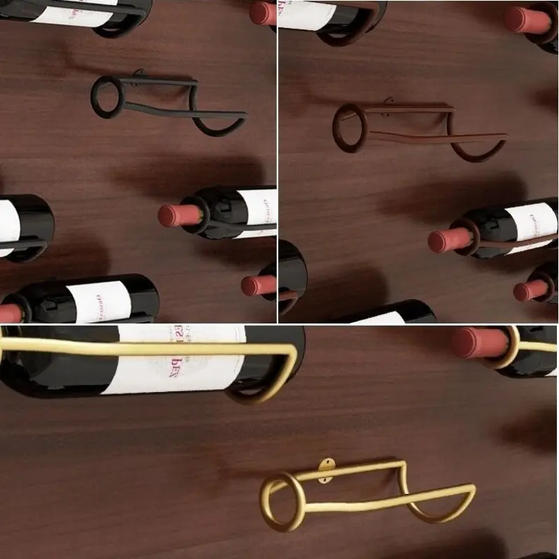 Wall-Mounted Bar Wine Rack Holder Accessories Wine Cellar Beer Champagne Storage Display Iron Metal Support Shelf Bracket