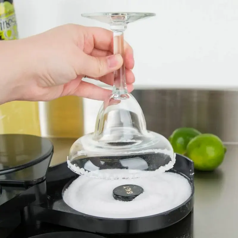 3 Tier Rotating Salt Rimmer Box Mixing Salt Sugar Rim Box Juice Wine Cocktail Seasoning Rimmers Bartender Bar Tools Barware