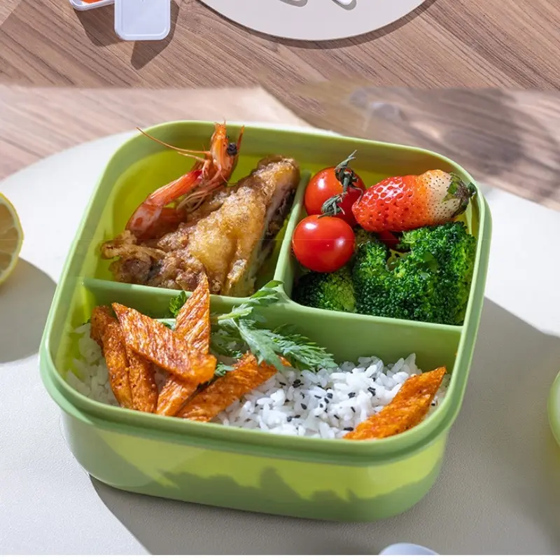 1350ML Lunch Box 3 Grids  Kids Students Office Bento Box with Fork and Spoon Microwave Available Fruit Food Storage Containers