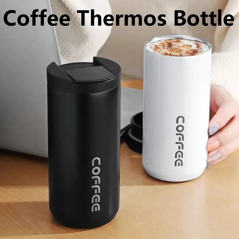 400ML Thermo Cafe Leakproof Travel Thermo Cup Double Stainless Steel for Tea Water Coffee Coffee Mug Car Travel Vacuum Flasks