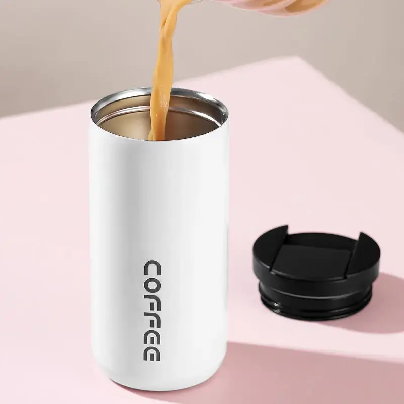 400ML Thermo Cafe Leakproof Travel Thermo Cup Double Stainless Steel for Tea Water Coffee Coffee Mug Car Travel Vacuum Flasks