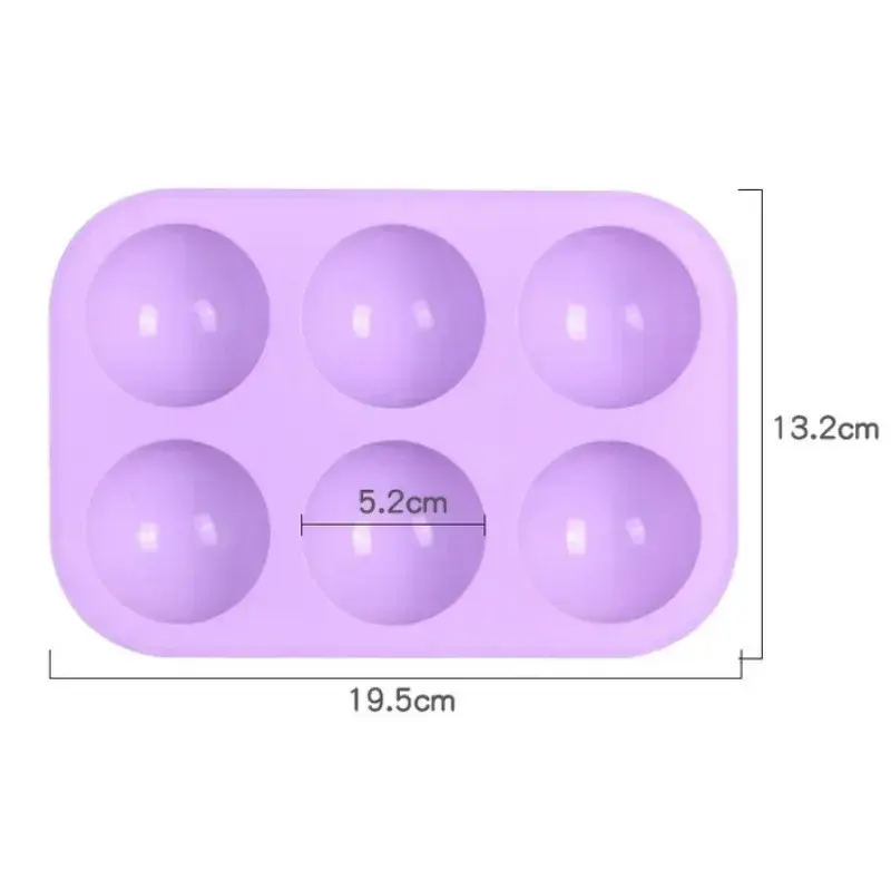 Circle Mold Chocolate 6-Cavity Semi Sphere Silicone Molds Half Sphere Baking Molds and Non-Stick Cylinder Cookie Kitchen Tools
