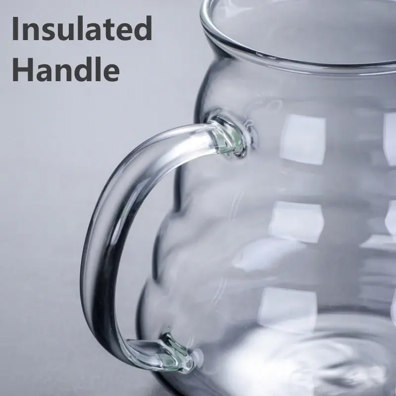 360/600/800ml Clear Glass Coffee Carafe, Diamond Shaped Espresso Pot with Reusable Coffee Filter Cup, for Pour Over Coffee Maker