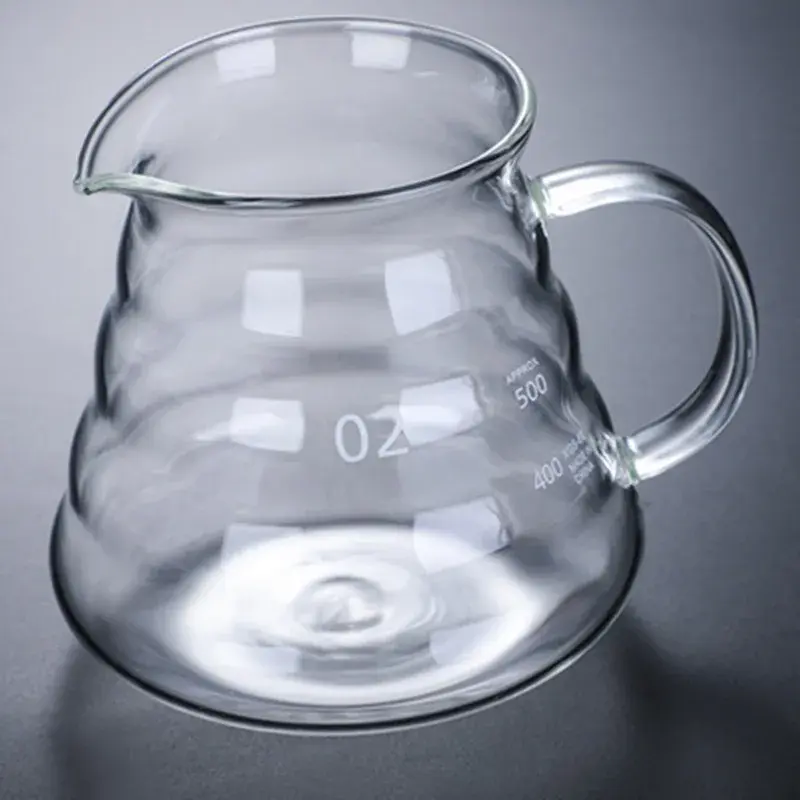 360/600/800ml Clear Glass Coffee Carafe, Diamond Shaped Espresso Pot with Reusable Coffee Filter Cup, for Pour Over Coffee Maker