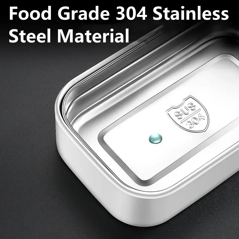 2 Layers Lunch Box with Lunch Bag 304 Stainless Steel for Adults Kids School Office Microwavable Portable Bento Food Containers