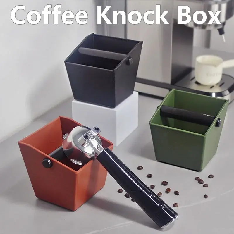 Coffee Knock Box with Cleaning Brush Espresso Grounds Container Anti Slip Dump Bin Grind Barista Goods Waste Dregs Recycling Bin