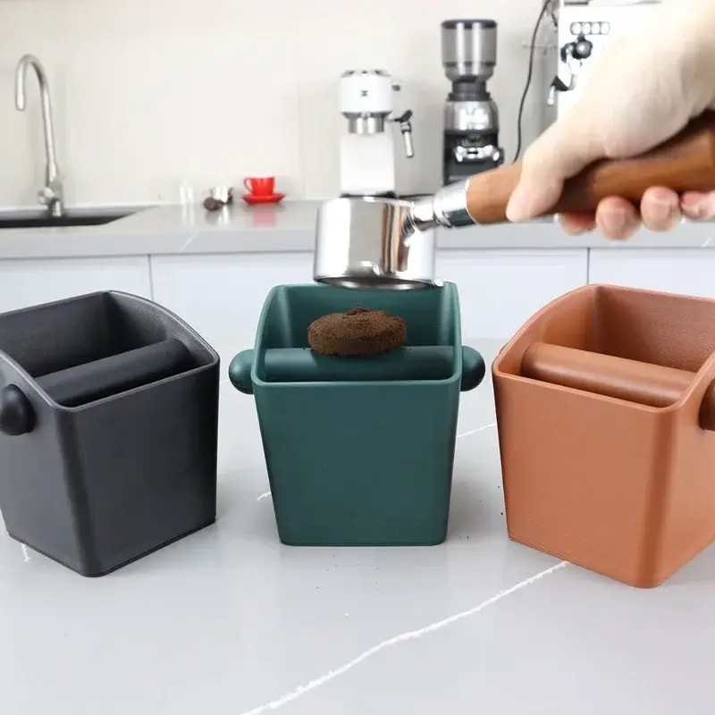 Coffee Knock Box with Cleaning Brush Espresso Grounds Container Anti Slip Dump Bin Grind Barista Goods Waste Dregs Recycling Bin