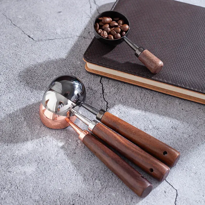 Wooden Measuring Spoon Scoop with Long Handle Bar Kitchen Household Tools High Baking Tool Coffee Powder Measuring Spoon