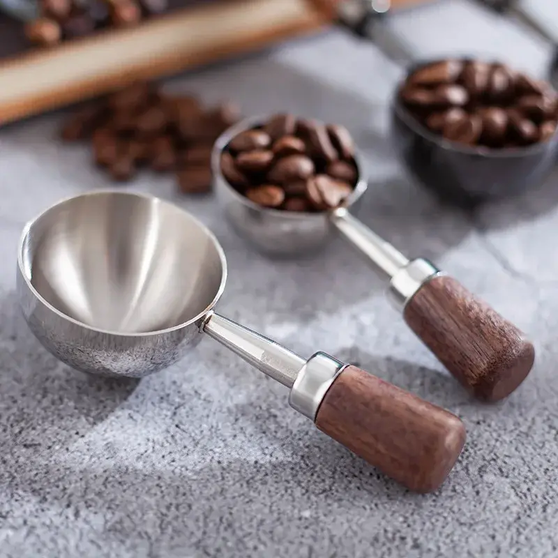 Wooden Measuring Spoon Scoop with Long Handle Bar Kitchen Household Tools High Baking Tool Coffee Powder Measuring Spoon