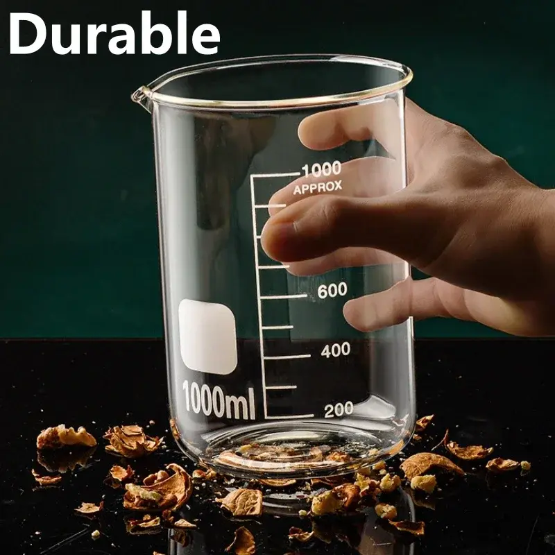 50/1000ML 2PCS Glass Measuring Cup Durable Clear Scale Jugs Heat-resisting Laboratory Beaker Kitchen Baking Liquid Container