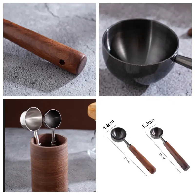 Wooden Measuring Spoon Scoop with Long Handle Bar Kitchen Household Tools High Baking Tool Coffee Powder Measuring Spoon