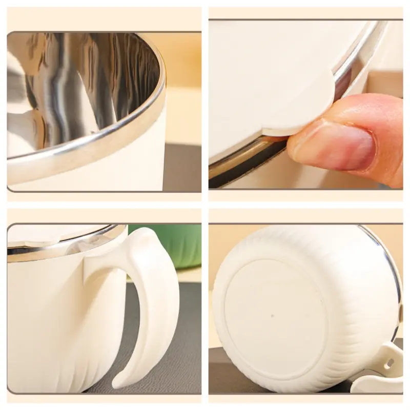 1300ML Noodle Bowl Food Grade Microwave Ramen Food Container with Lid and Handle Large Capacity Office Worker Instant Soup Cup