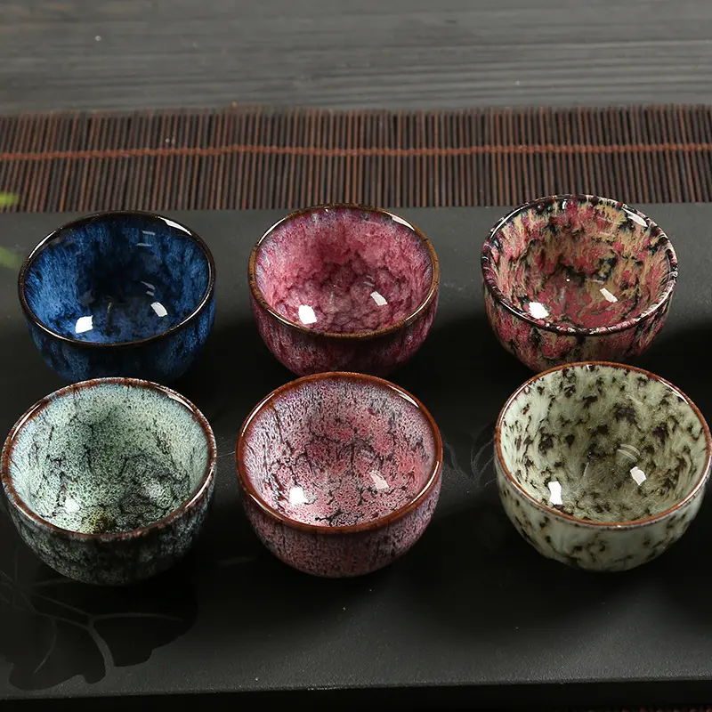 60ML Mini Tea Bowl Transformation Ceramic Gradient Color Chinese Kung Fu Teacup Espresso Coffee Cups Household Afternoon Teacups