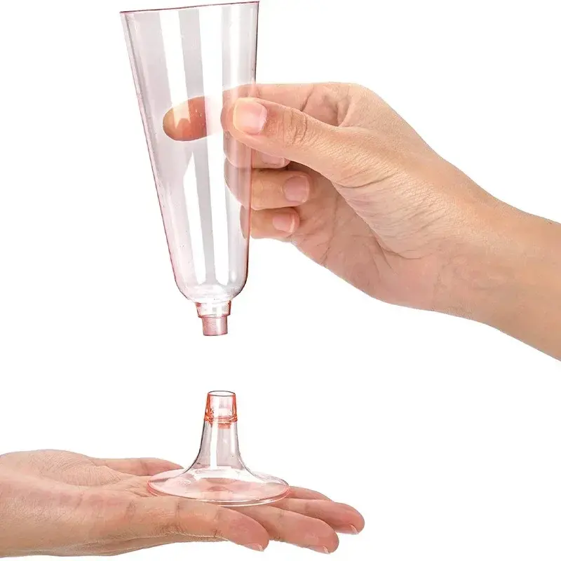 50pcs Champagne Flutes Cups Disposable Plastic Wine Glasses Clear Toasting Glasses Cocktail Cups for Bar Weddings Party