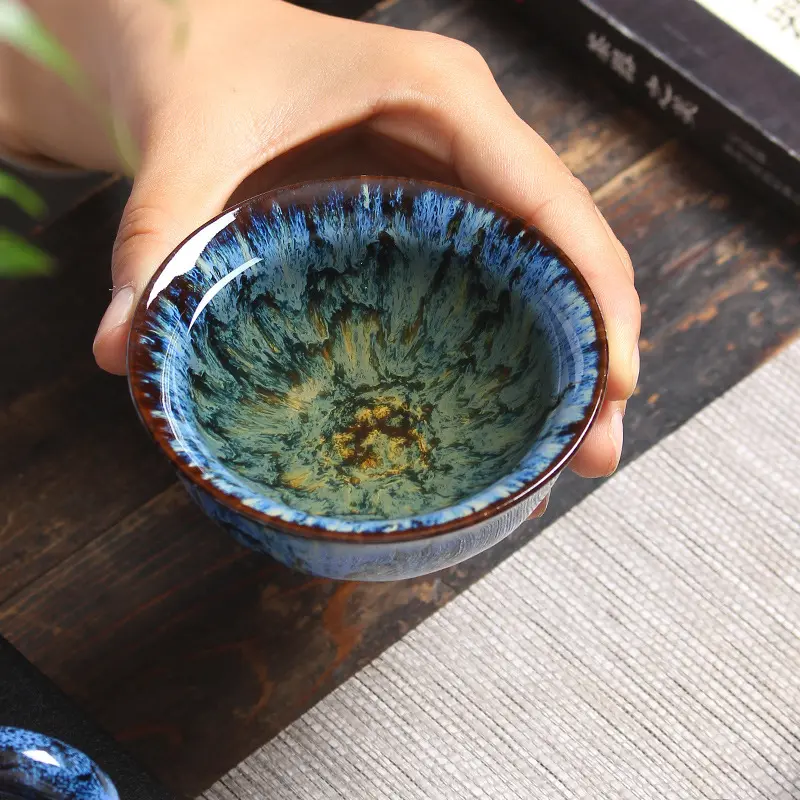 60ML Mini Tea Bowl Transformation Ceramic Gradient Color Chinese Kung Fu Teacup Espresso Coffee Cups Household Afternoon Teacups