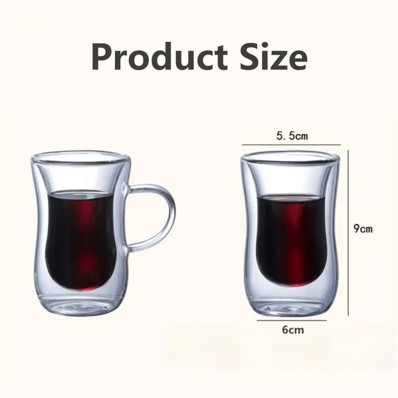 Double Wall Glass Cup Transparent Heat Resistant Milk Water Mini Whisky Cup Espresso Coffee Cup Bar Drinkware Gift