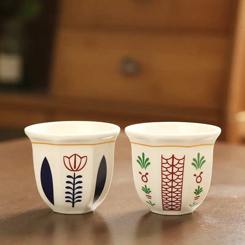 180ml/250ml Coffee Cup Hand Held Espresso Cup Vintage Middle Eastern Ceramics Candle Porcelain for Household New Pottery Tea Cup