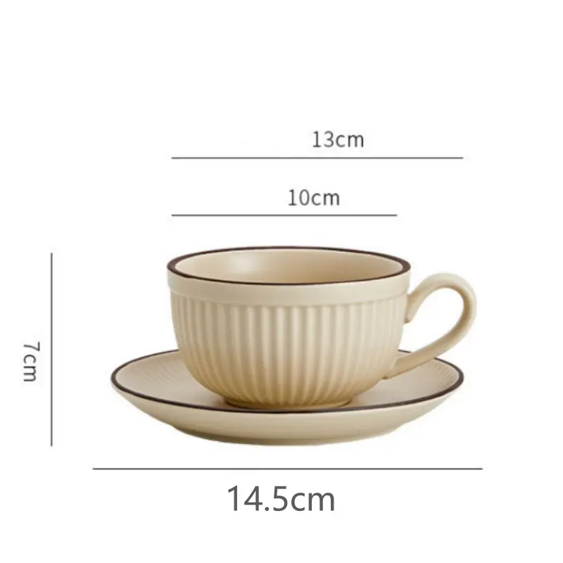Pumpkin Coffee Cup Retro Style Latte Mug Unique Cute Style Afternoon Teacup and Saucer Cup for Home Office Ceramic Drinkware