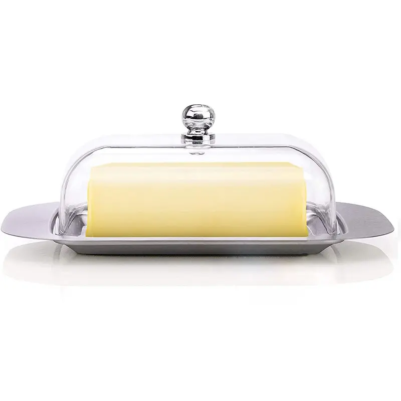 Butter Dish, Stainless Steel Butter Dish with Lid - Solid Cheese/Butter Container - Butter Cheese Kitchen Cooking Storage Box