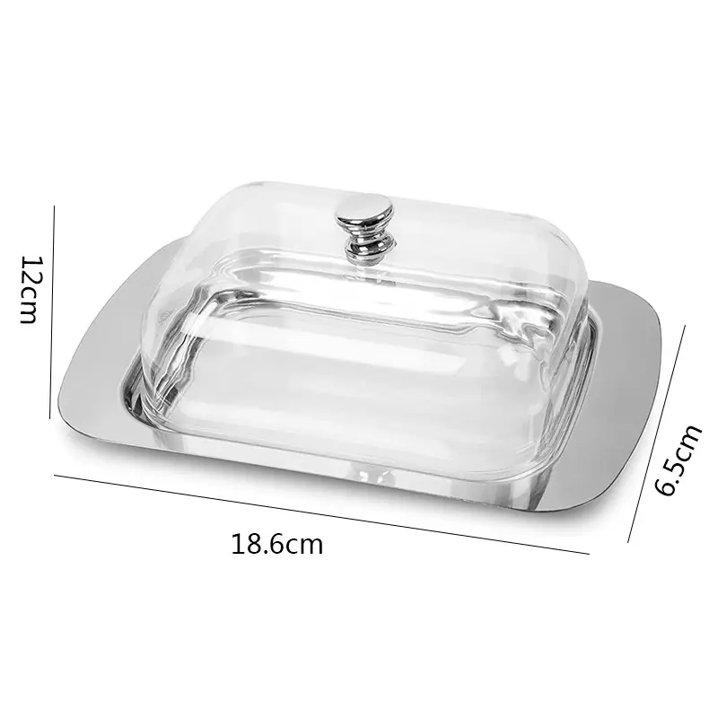 Butter Dish, Stainless Steel Butter Dish with Lid - Solid Cheese/Butter Container - Butter Cheese Kitchen Cooking Storage Box